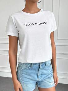 Cottnline 標語圖案T恤 - 白色 - 查看 5