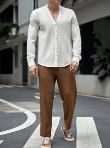 Manfinity VCAY 男士腰部抽繩斜口袋長褲