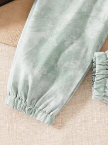 SHEIN 女小童小高領背心上衣和紮染長褲和帽 - 彩色 - 查看 7