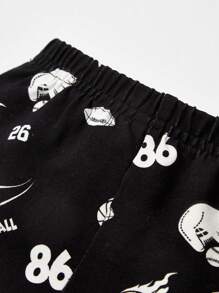 Cozy Pixies Newborn Baby Boy 3pcs Striped & Letter Graphic Contrast Binding PJ Set - Multicolor - View 12