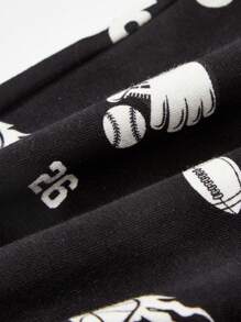 Cozy Pixies Newborn Baby Boy 3pcs Striped & Letter Graphic Contrast Binding PJ Set - Multicolor - View 13