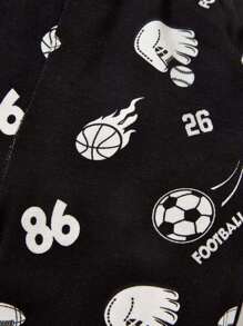 Cozy Pixies Newborn Baby Boy 3pcs Striped & Letter Graphic Contrast Binding PJ Set - Multicolor - View 15