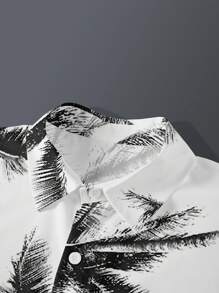 Manfinity Dauomo Hombres Camisa con estampado tropical
