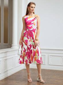 MOTF PREMIUM FLORAL PLEATED MIDI DRESS - Multicolor - View 6