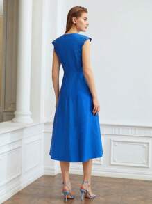 MOTF PREMIUM TWIST-WAIST EYELET SLEEVE DRESS