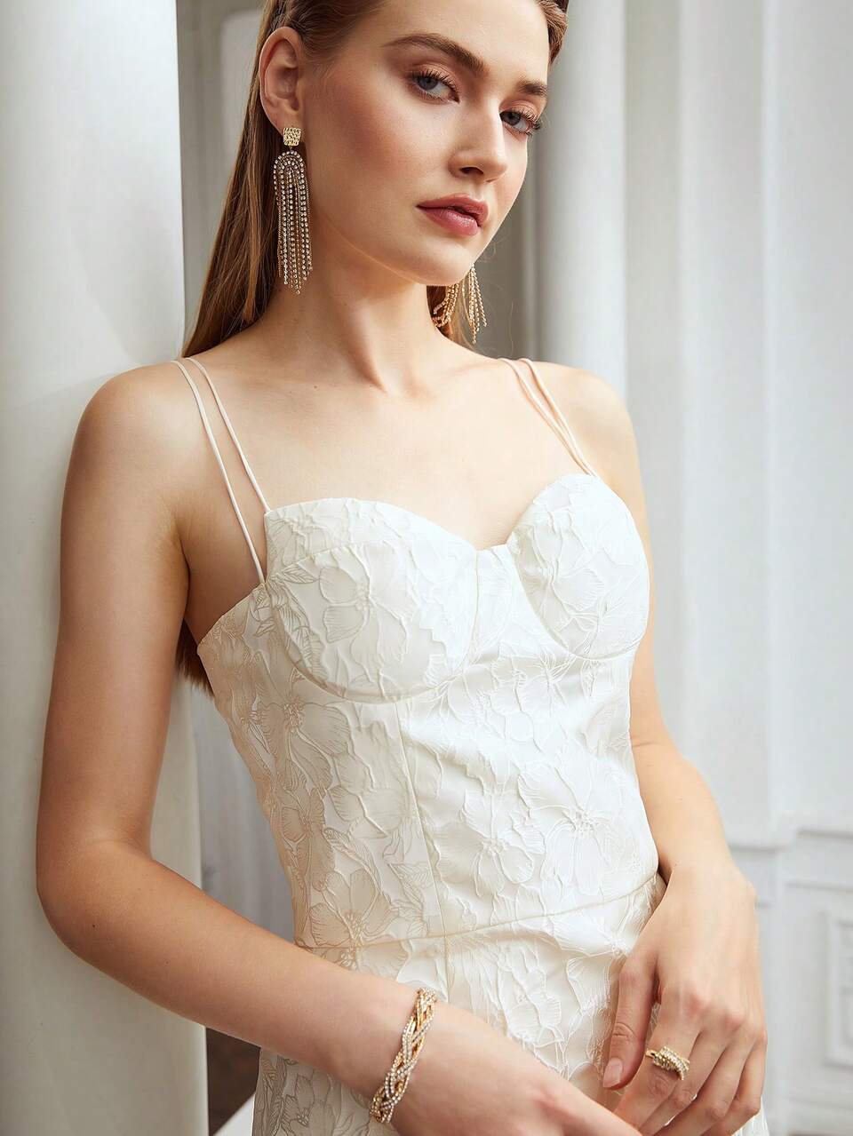 JACQUARD STRAPPY DRESS