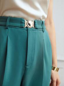 MOTF PREMIUM 腰帶壓痕正裝褲 - 墨綠色 - 查看 4