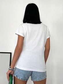 RueChic Patched Pocket Tee For Summer - White - View 5