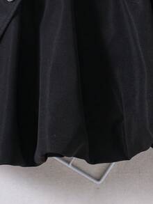SHEIN Tween Girl Flap Detail Bubble Hem Skirt - Black - View 4