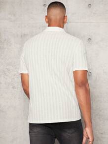 GENTILAND Áo sơ mi nam tay ngắn cài nút đơn giản, rộng rãi - Màu be - Xem 2