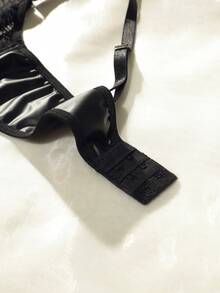 花卉蕾絲鋼圈胸罩 - 黑色 - 查看 4