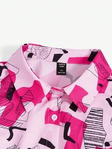 SHEIN Essnce Hơn In Toàn bộ Nút viền Mùa vụ Áo sơ mi - Nhiều màu - Xem 3