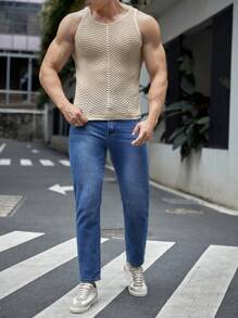 FeverCity 男士素色網眼針織上衣