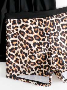 Swim Lushoire Summer Beach Leopard Print Shorts Tankini