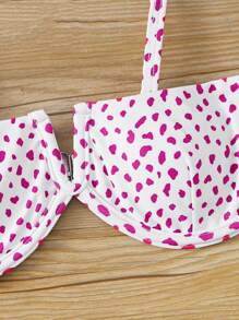 Dalmatian Print Underwire Bikini Set For Summer Beach