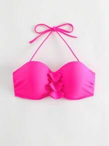 SHEIN Swim Top bikini fruncido halter push up
