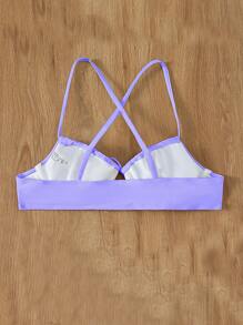 SHEIN Swim Summer Beach Tie Front Underwire Bikini Top Beach Tops
