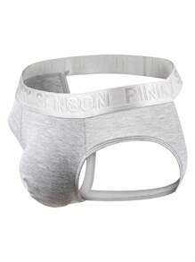 Hombres Suspensorio con estampado de letra - Gris Claro - Ver 1