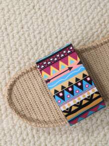 女士幾何樣式臥室拖鞋,度假室內家居拖鞋 - 彩色 - 查看 3