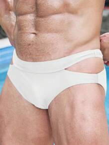 Manfinity Men Cut Out Side Swim Brief - White - View 5