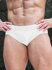 Manfinity Men Cut Out Side Swim Brief - White - View 6
