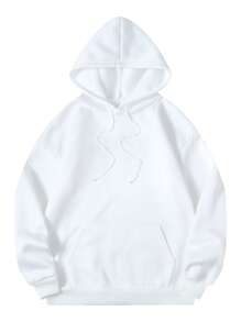 INAWLY Sudadera con capucha térmica forrada, con bolsillo canguro y cordón, talla grande, para invierno