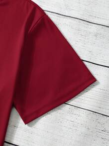 Manfinity Dauomo 男士塔印花T恤 - 酒紅色 - 查看 4