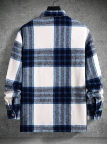 Manfinity Homme Loose Fit Men's Plaid Printed Jacket With Pockets - Multicolor - View 2