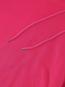 INAWLY 加大码袋鼠口袋抽绳保暖内衬卫衣，冬季适用 - 玫紅色 - 查看 7