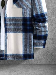 Manfinity Homme Loose Fit Men's Plaid Printed Jacket With Pockets - Multicolor - View 4