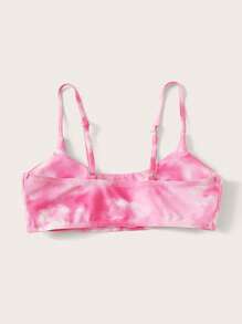 Tie Dye Bikini Top - Hot Pink - View 2