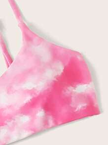 Tie Dye Bikini Top - Hot Pink - View 3