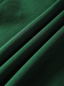 SHEIN LUNE 撲克牌圖案加絨內裏運動衫 - 墨綠色 - 查看 6