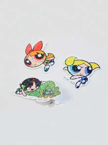 The Powerpuff Girls | ROMWE 17 件字母卡通图案纸质贴纸，可爱什锦贴纸，学校