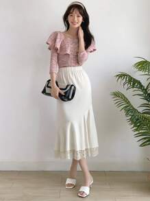 DAZY Áo thun nữ màu trơn Giải trí - Hồng - Xem 9