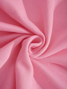 INAWLY Heart Print Thermal Lined Sweatshirt - Baby Pink - View 3