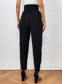 SHEIN Essnce 高腰褶皺蘿蔔褲