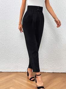 SHEIN Essnce 高腰褶皺蘿蔔褲