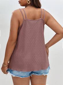 SHEIN Frenchy Plus Solid Cami Top - Dusty Pink - View 2