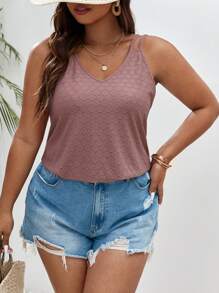 SHEIN Frenchy Plus Solid Cami Top - Dusty Pink - View 3