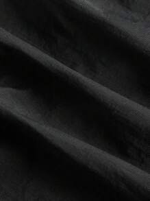 SHEIN ICON Áo sơ mi nữ Dây kéo Xù màu trơn Giải trí - màu đen - Xem 8