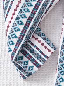 SHEIN Cô Gái Trẻ Vai cung Viền Ruffle Cami ngọn & In Địa lý Thắt lưng Quần - Nhiều màu - Xem 5