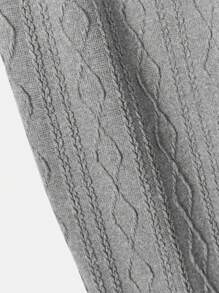 SHEIN Boys Solid Tee & Trousers PJ Set - Light Grey - View 3