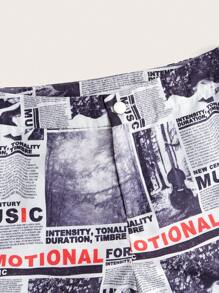 SHEIN Coolane Quần nữ Nút Dây kéo Con số Lá thư Giải trí - Nhiều màu - Xem 3