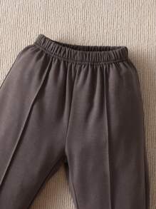 SHEIN Young Boy Letter Graphic Kangaroo Pocket Hoodie & Joggers - Multicolor - View 4