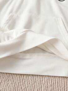 SHEIN Young Boy Letter Graphic Kangaroo Pocket Hoodie & Joggers - Multicolor - View 7