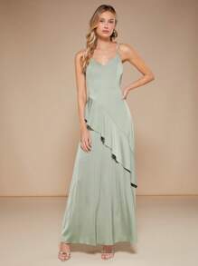 SHEIN Belle Ruffle Trim Cami Bridesmaid Dress