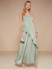SHEIN Belle Ruffle Trim Cami Bridesmaid Dress