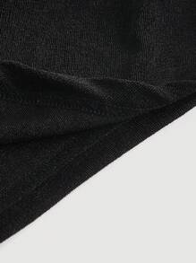 SHEIN MOD Draped Collar Ruched Tank Black Summer Top - Black - View 4