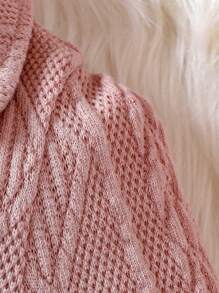 Baby Girl Solid Bow Front Coat & Hat - Dusty Pink - View 7